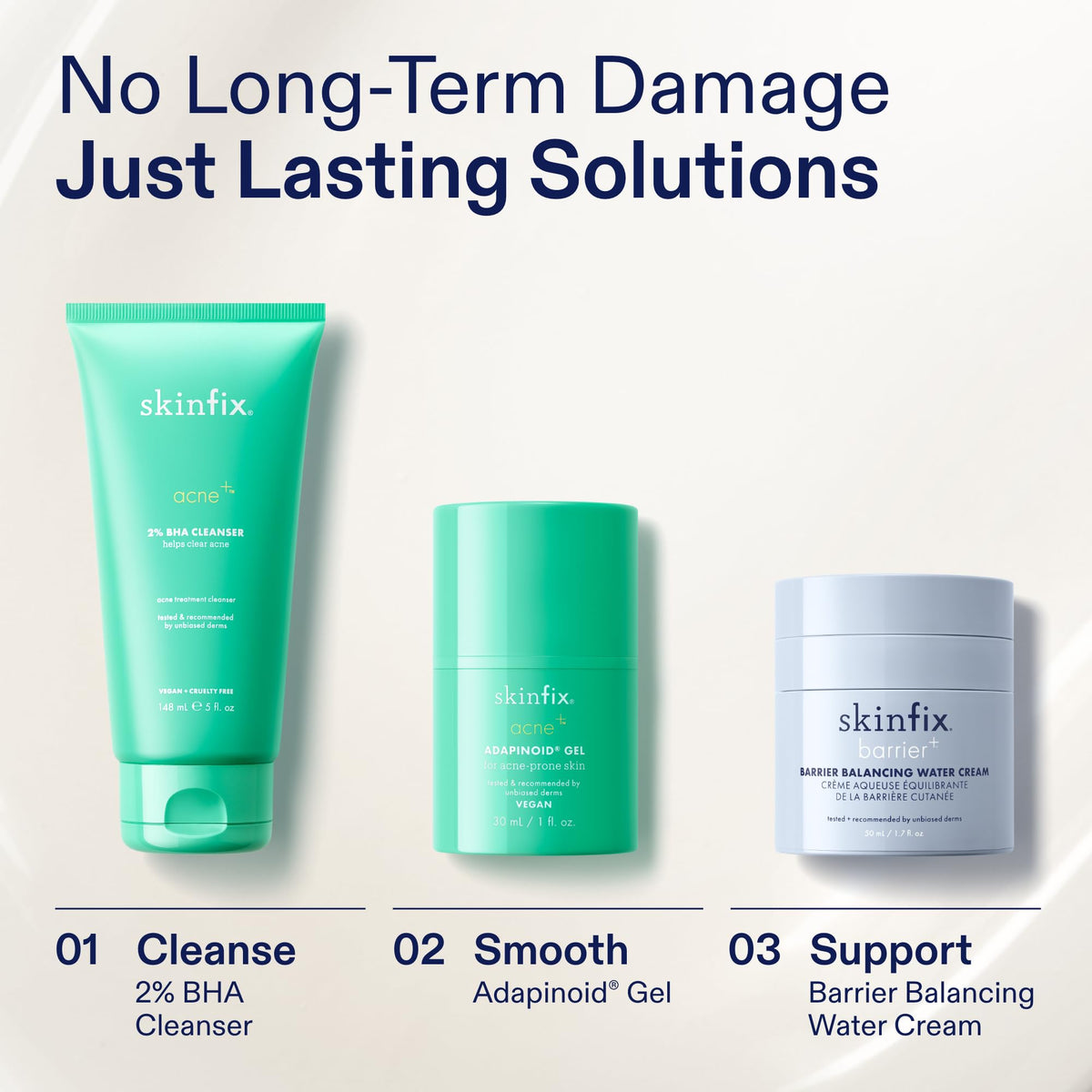 Open jar of Skinfix gel showing smooth gel texture and moisturizing feel