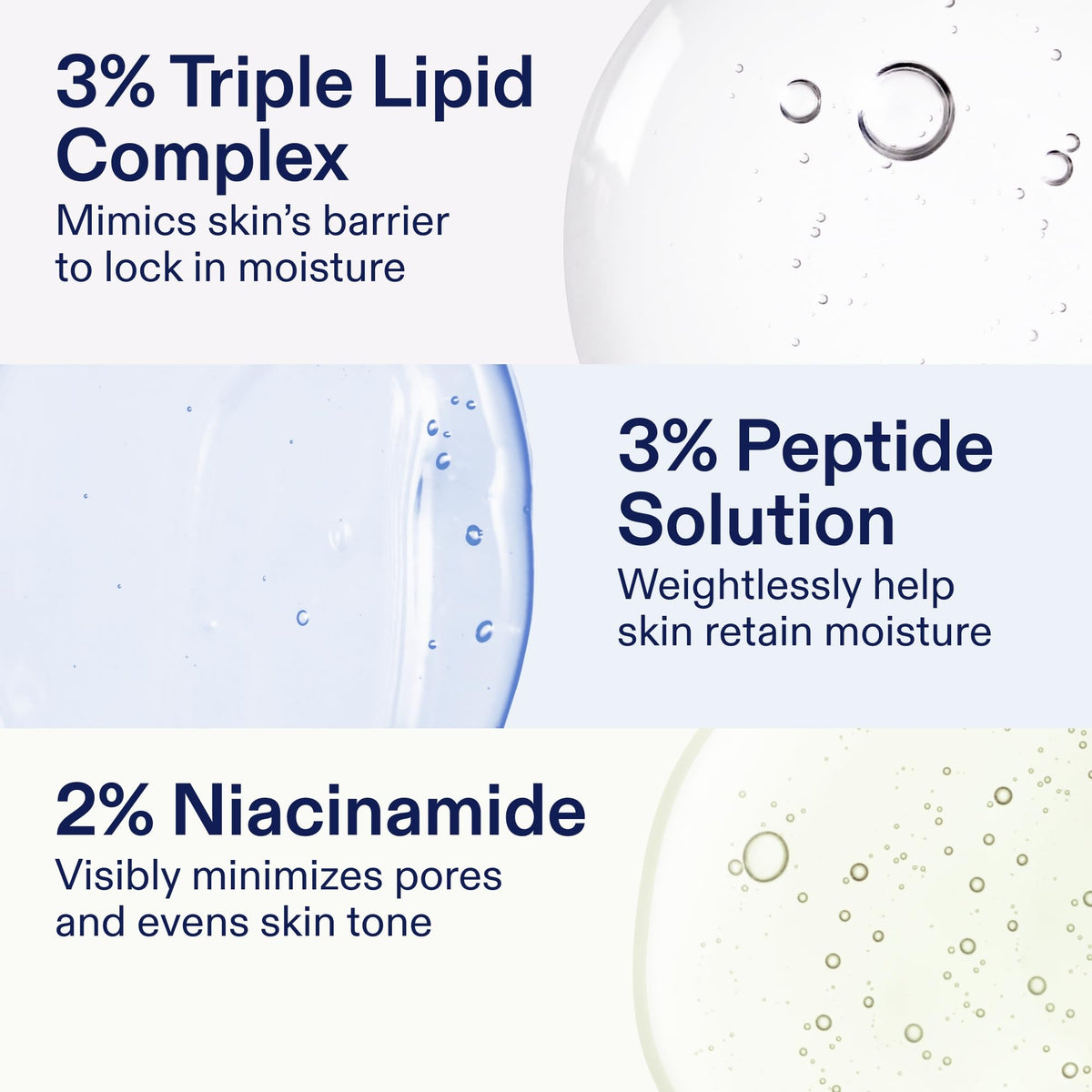 serum spread on hand with skin-looking hydrated, shows Skinfix instant hydration effect