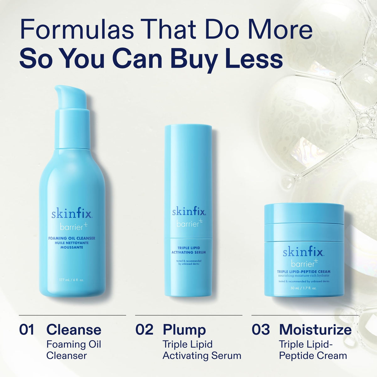 Skinfix bottle on bathroom counter lifestyle scene for daily routine benefit