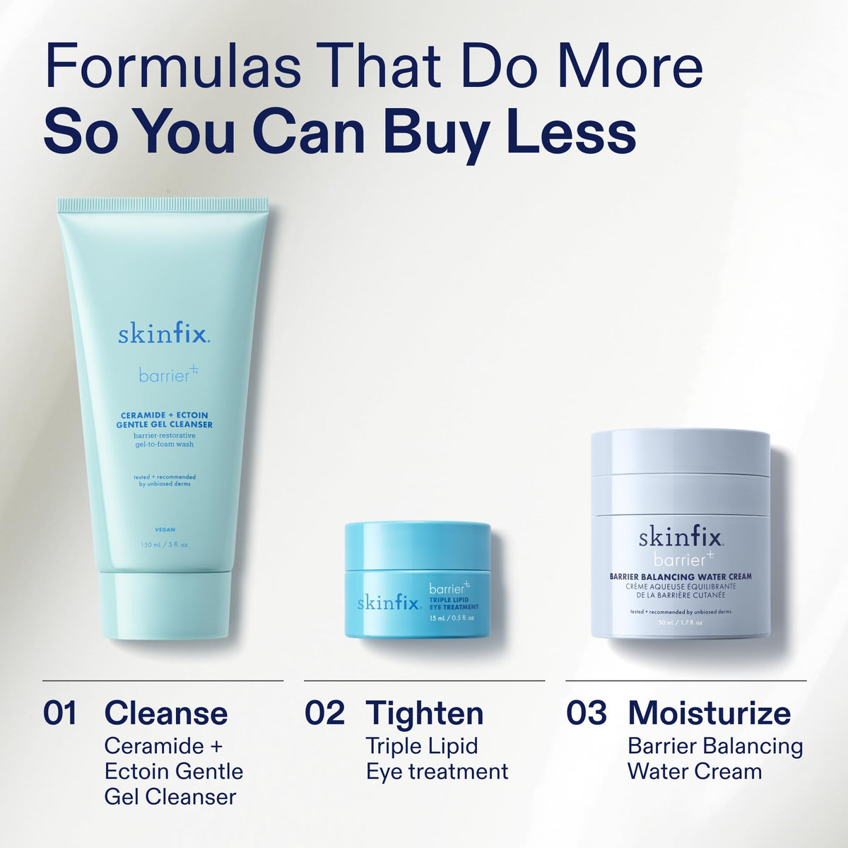 Skinfix on bathroom shelf lifestyle shot showing daily routine use