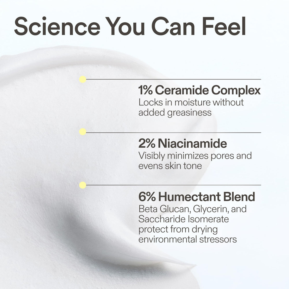 Skinfix applying whipped cream on hand demonstrating smooth spreadability and immediate hydration