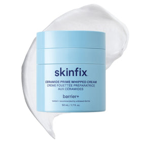 Skinfix front packaging of Ceramide Prime Whipped Cream showing jar and branding, communicates reliability