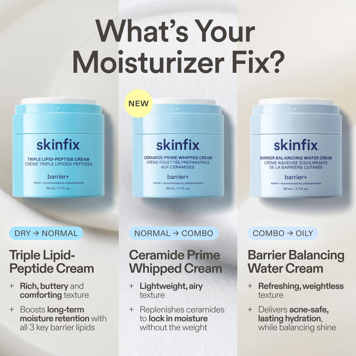 Skinfix under makeup demo showing moisturizer layering smoothly to improve base for foundation