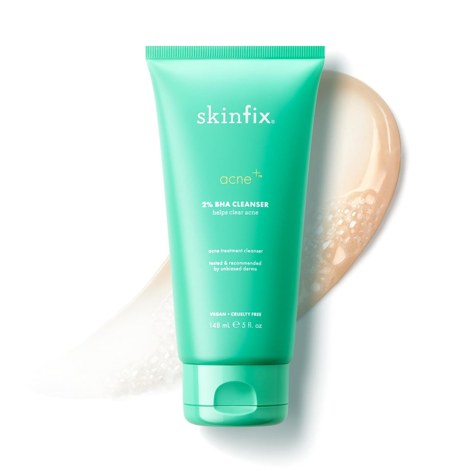 Skinfix front packaging showing cleanser bottle and branding, conveying trust