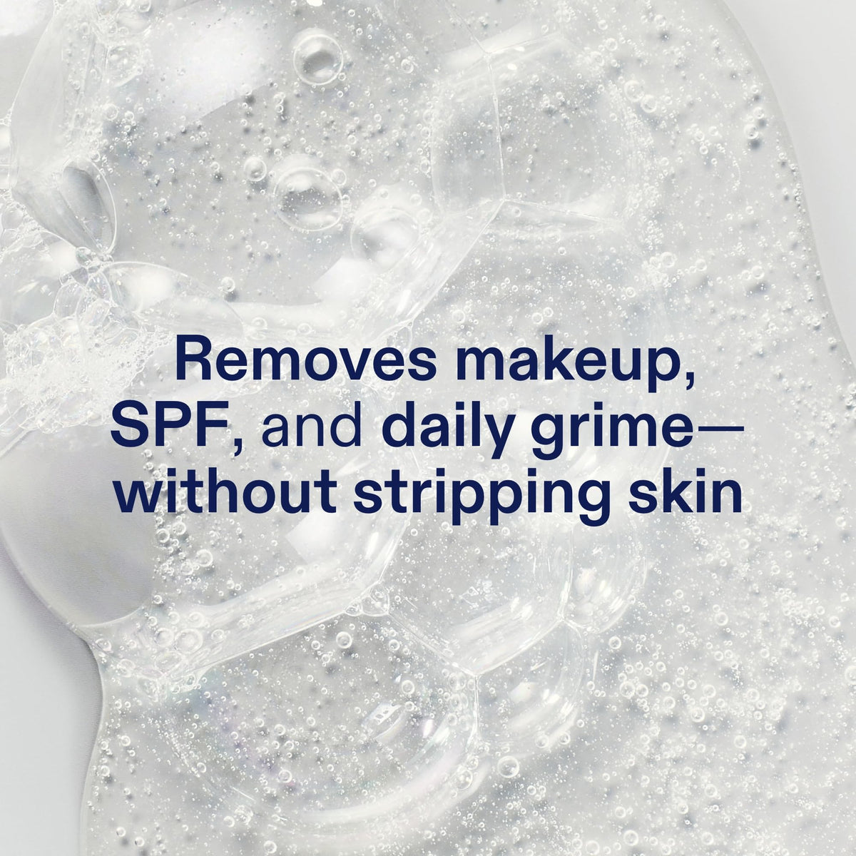 Skinfix cleanser pump and gel texture close-up illustrating hydrating feel