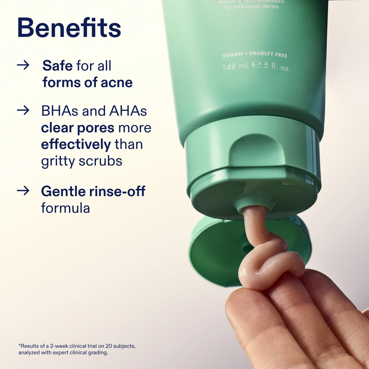 Skinfix bottle beside a hand for scale showing 5 oz travel-friendly size