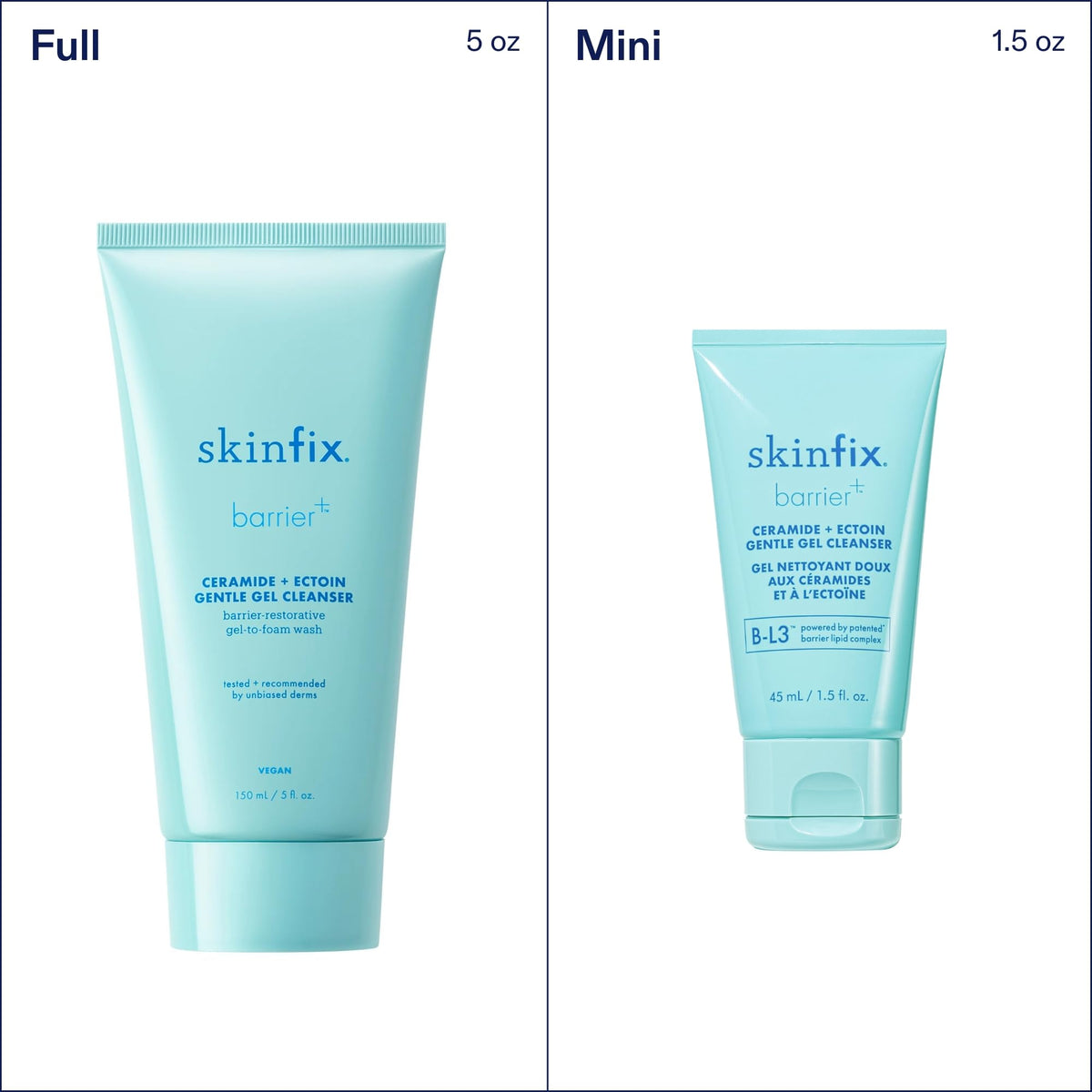 Skinfix bottle on shelf highlighting travel-friendly, leak-resistant packaging