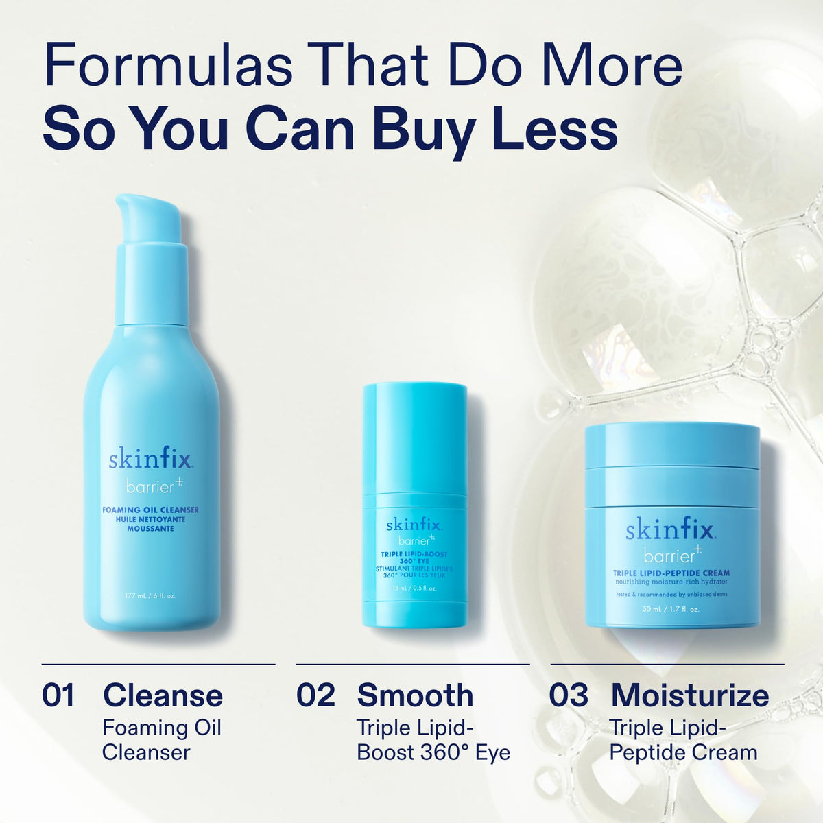 Skinfix ingredient focus on alfalfa and glycerin for barrier support