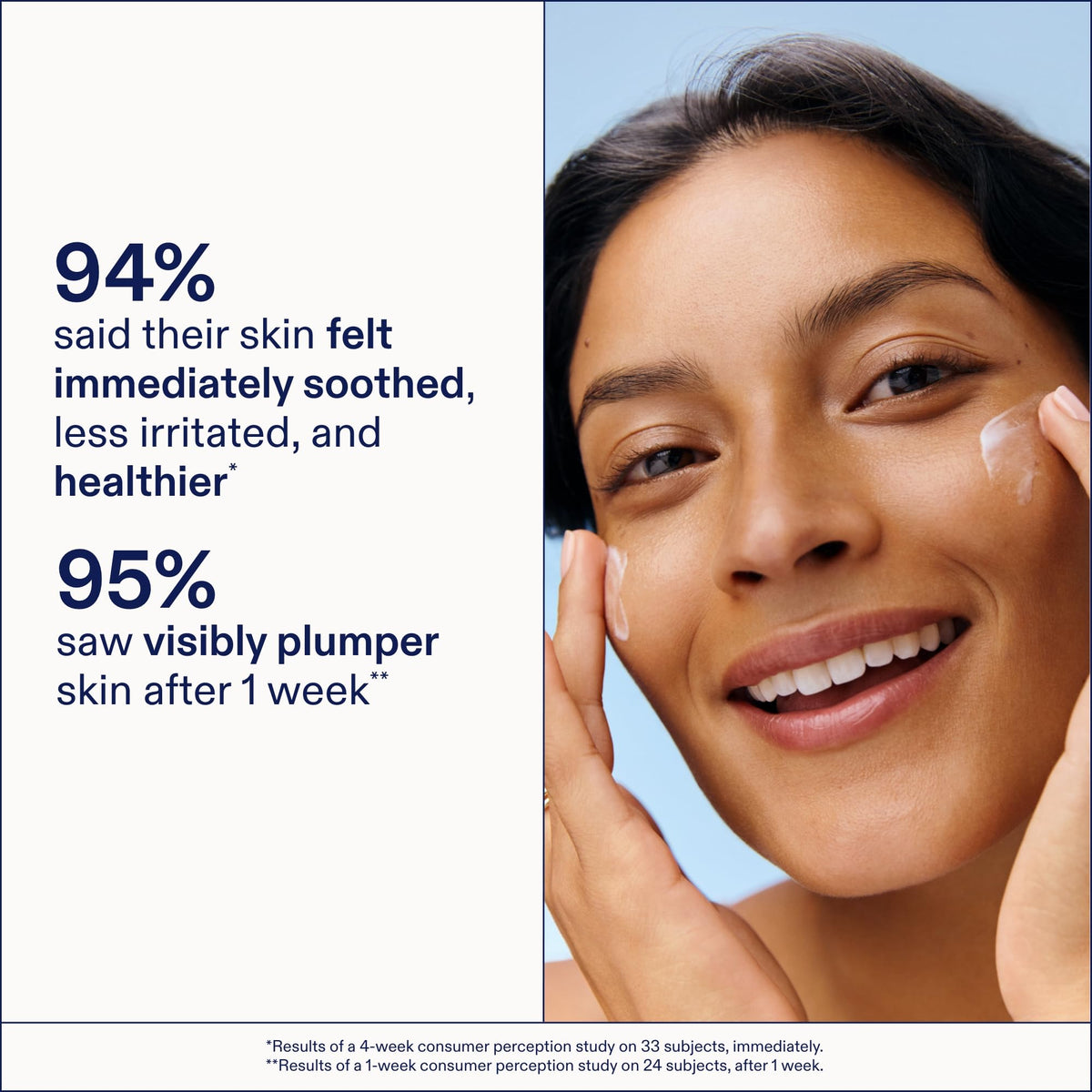 Skinfix ingredients label close-up highlighting peptides and niacinamide