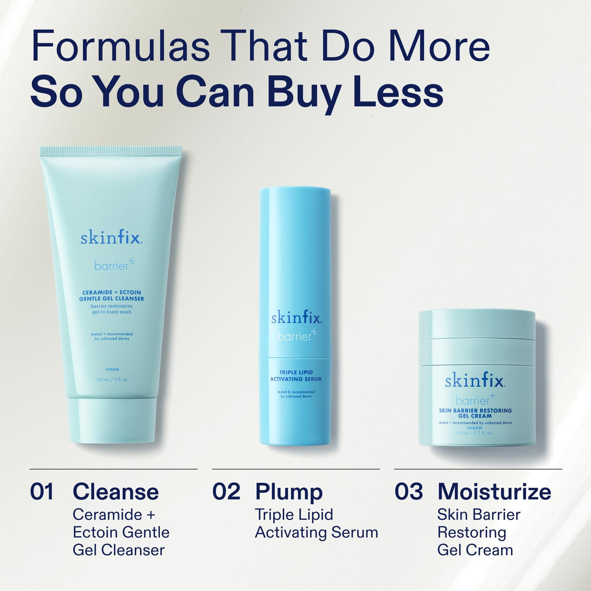 Skinfix label close-up featuring B-L3 complex to highlight key patented technology