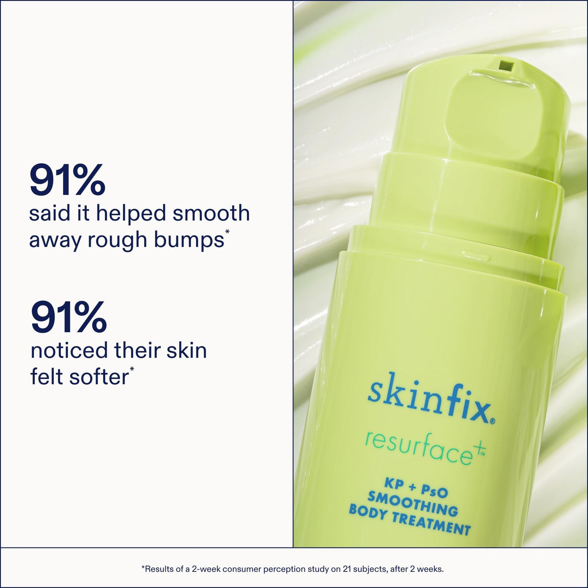 Skinfix applying cream to upper arm, demonstrates smoothing and hydration benefit