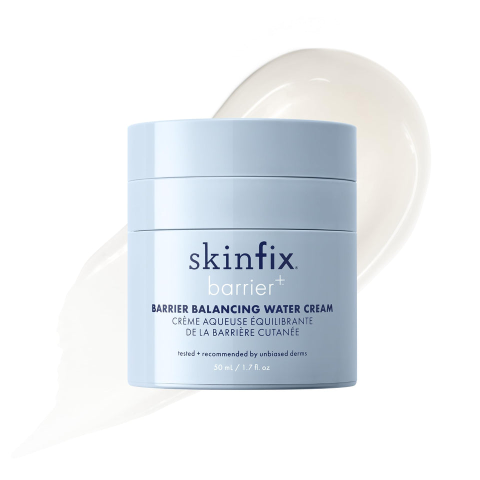 Skinfix Barrier Balancing Water Cream front packaging showing size and branding, promotes clear product identity