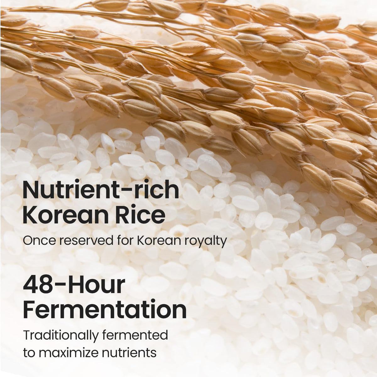 SKINFOOD fermented Icheon rice bottle close-up showing authentic ingredient sourcing benefit