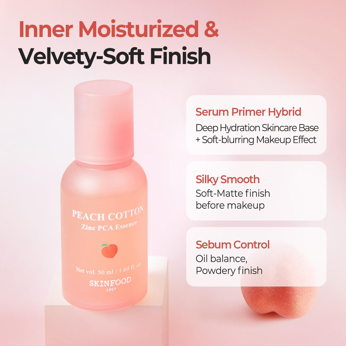 SKINFOOD flat peach extract visual highlighting natural brightening benefit