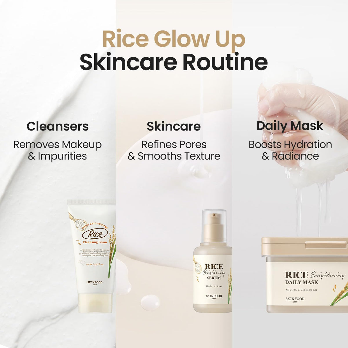 SKINFOOD before and after pore illustration visualizing reduced pore appearance benefit