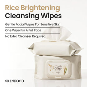 SKINFOOD open tub with moist rice wipes visible, easy access for travel