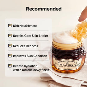 SKINFOOD cream near honeycomb and propolis showing natural-sourced benefit