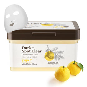 SKINFOOD front packaging showing 30-piece yuja mask bulk pack for convenience