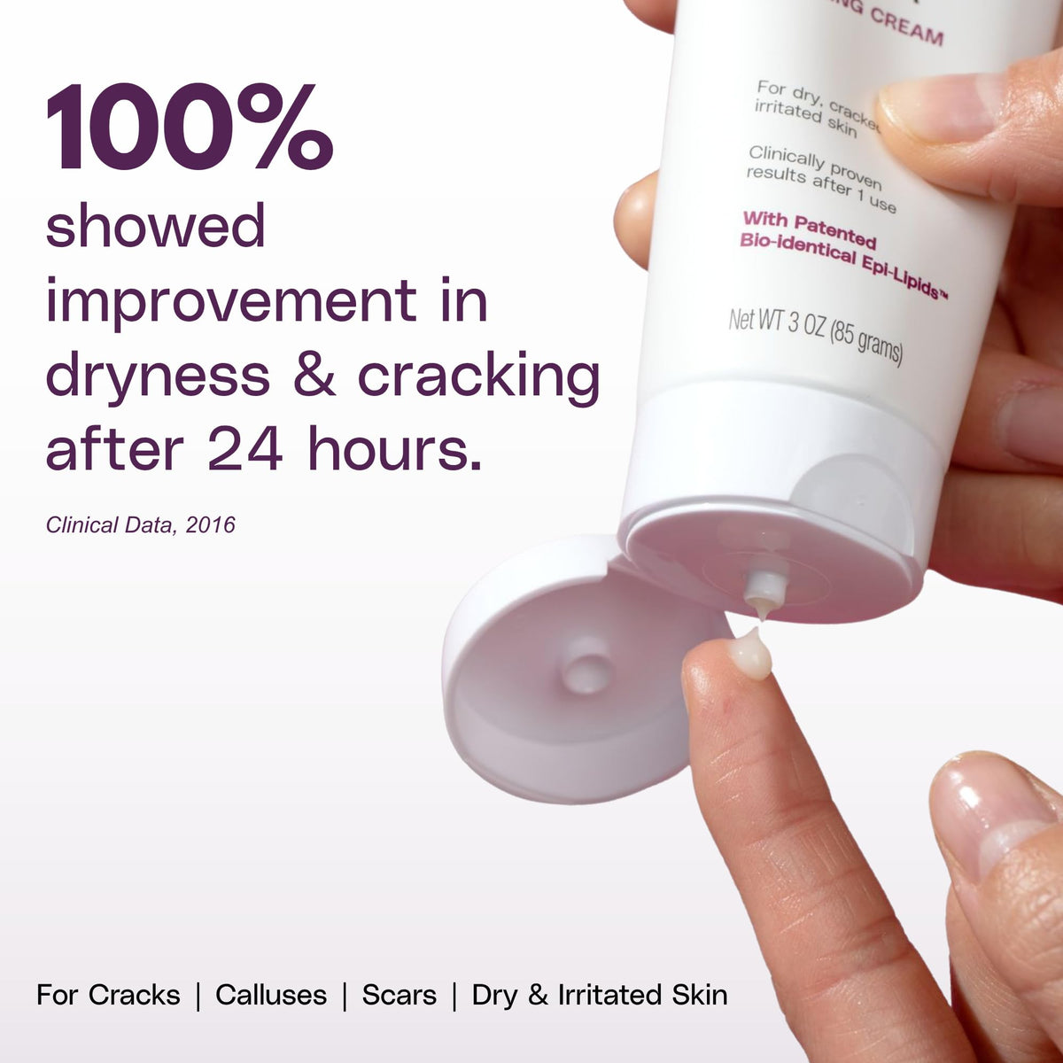 SkinIntegra creamy texture close-up demonstrating fast absorption
