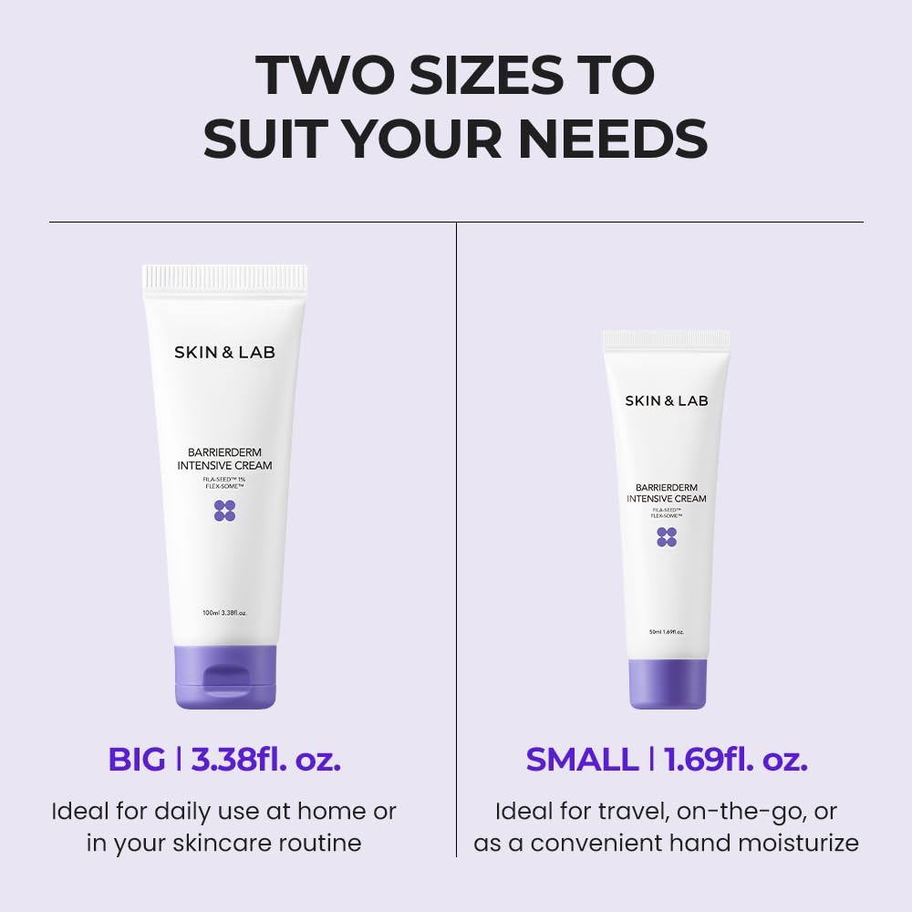 SKIN & LAB size comparison with everyday item emphasizing travel-friendly 100ml benefit