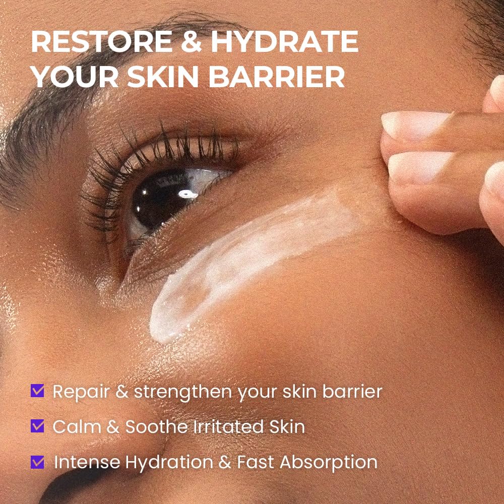 SKIN & LAB texture close-up with light cream revealing non-greasy finish benefit