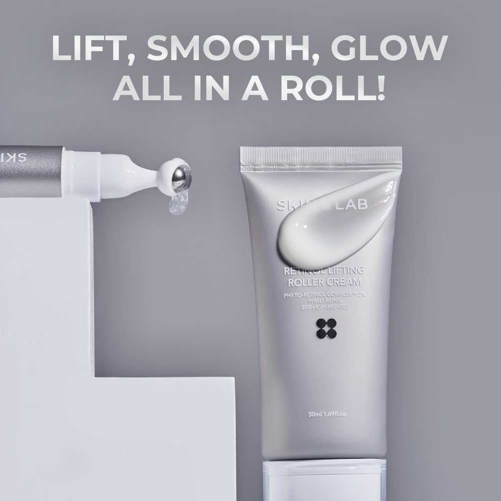 SKIN & LAB serum on roller ball demonstrating even spread and cooling benefit