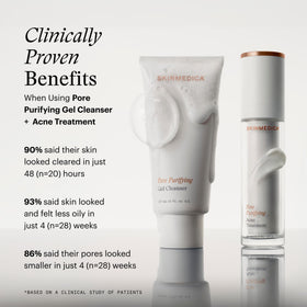 SkinMedica before and after texture comparison showing clearer-looking pores