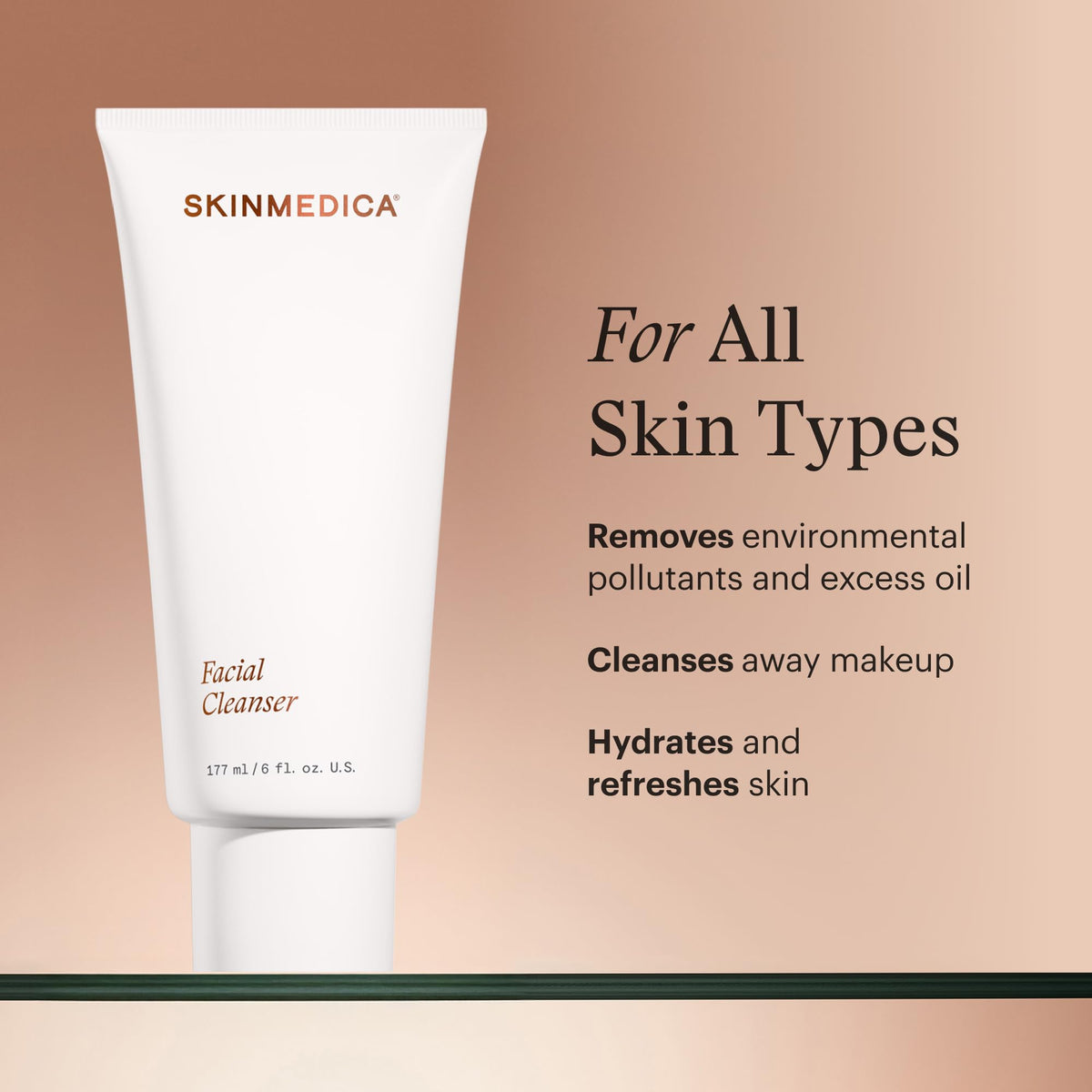 SkinMedica pump dispensing cleanser for controlled, mess-free use