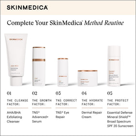 SkinMedica cream layered under sunscreen showing daytime protection prep