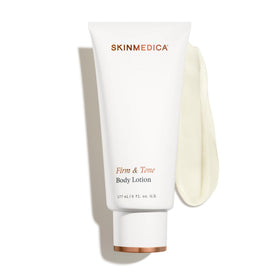 SkinMedica front packaging of Firm & Tone Lotion showing bottle and label benefits