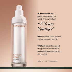 SkinMedica HA5 application on jawline showing serum spread and instant smoothing benefit