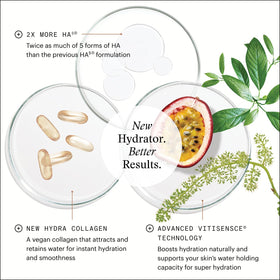 SkinMedica HA5 bottle scale next to hand demonstrating 1.7 fl oz size and travel-friendly benefit