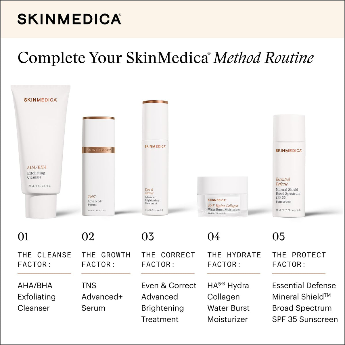SkinMedica product label detail spotlighting vegan collagen and formulation benefits