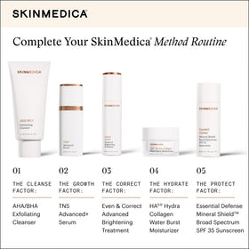 SkinMedica product label detail spotlighting vegan collagen and formulation benefits