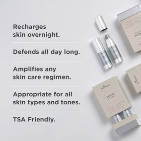 SkinMedica swatch of Lumivive Day serum texture on skin, shows lightweight feel and quick absorption