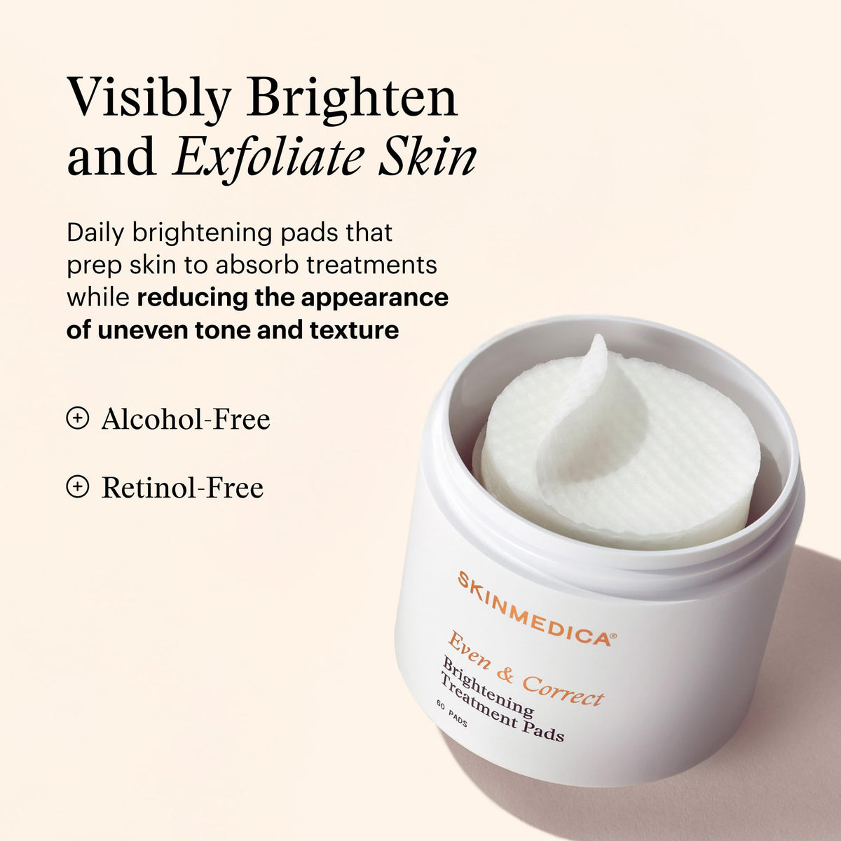 SkinMedica jar interior with pre-soaked pads demonstrating convenient use