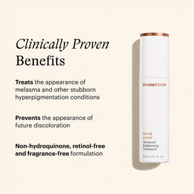 SkinMedica serum on cheek close-up showing even tone improvement