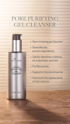 SkinMedica bottle next to common objects showing 5 fl oz scale and travel readiness