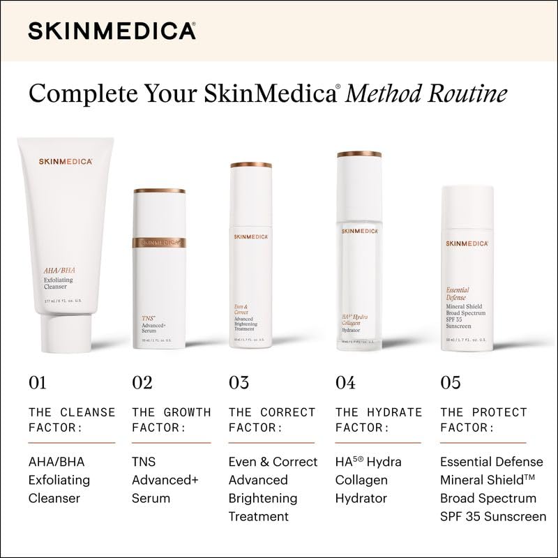SkinMedica before and after composite indicating improved texture and visible fine line reduction