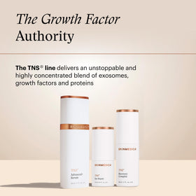 SkinMedica ingredients label close-up listing vitamins and peptides, shows transparency