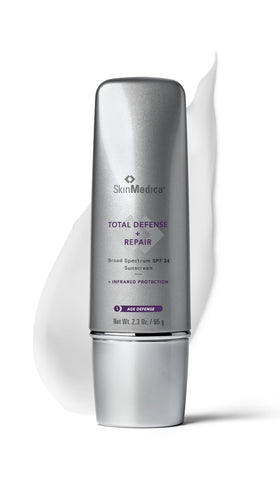 SkinMedica front packaging showing bottle and SPF benefits for daily protection