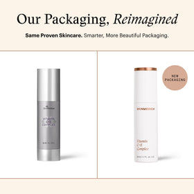 SkinMedica pump dispenser detail highlighting controlled-release delivery benefit