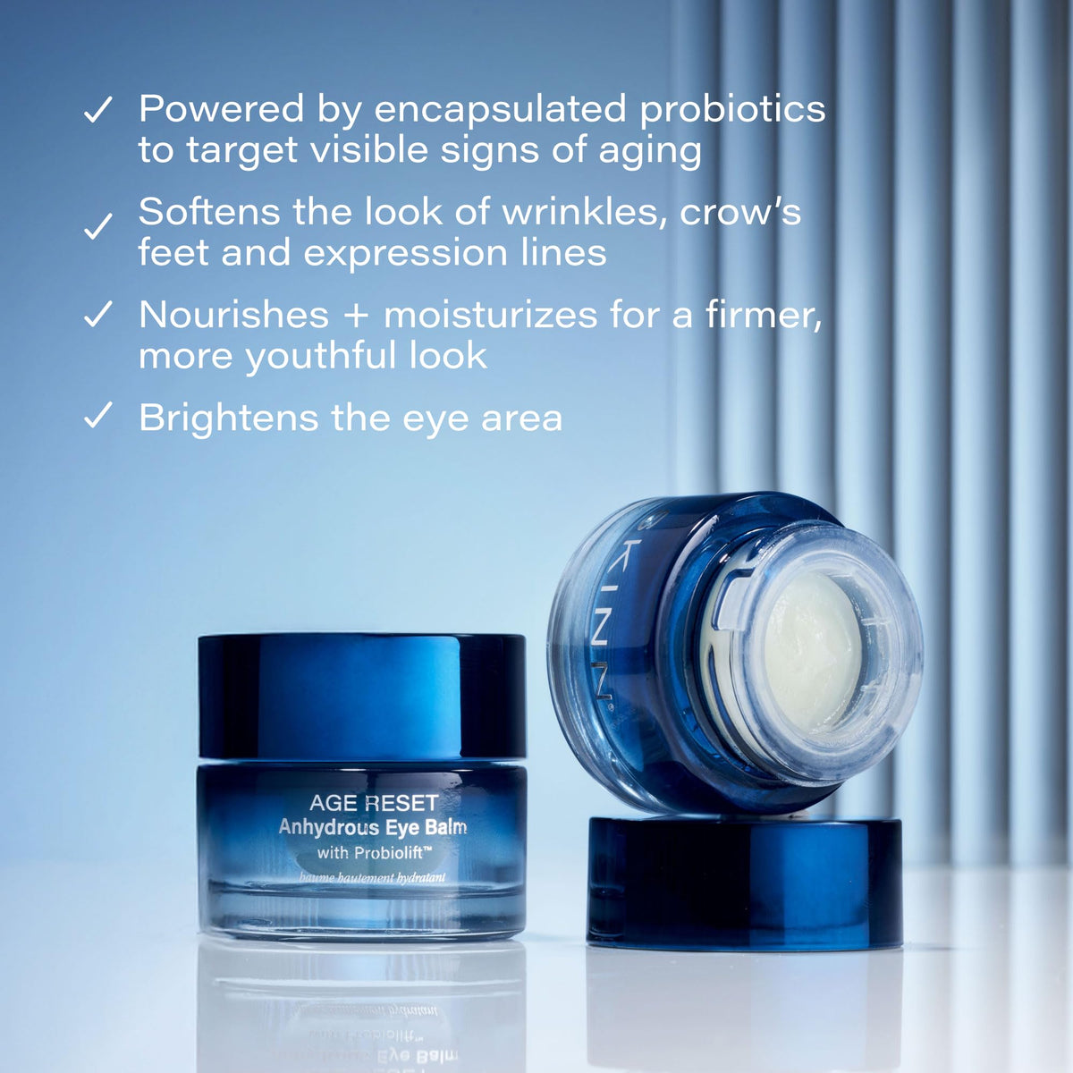 SKINN ingredients close-up highlighting Probiolift and peptide complex benefit