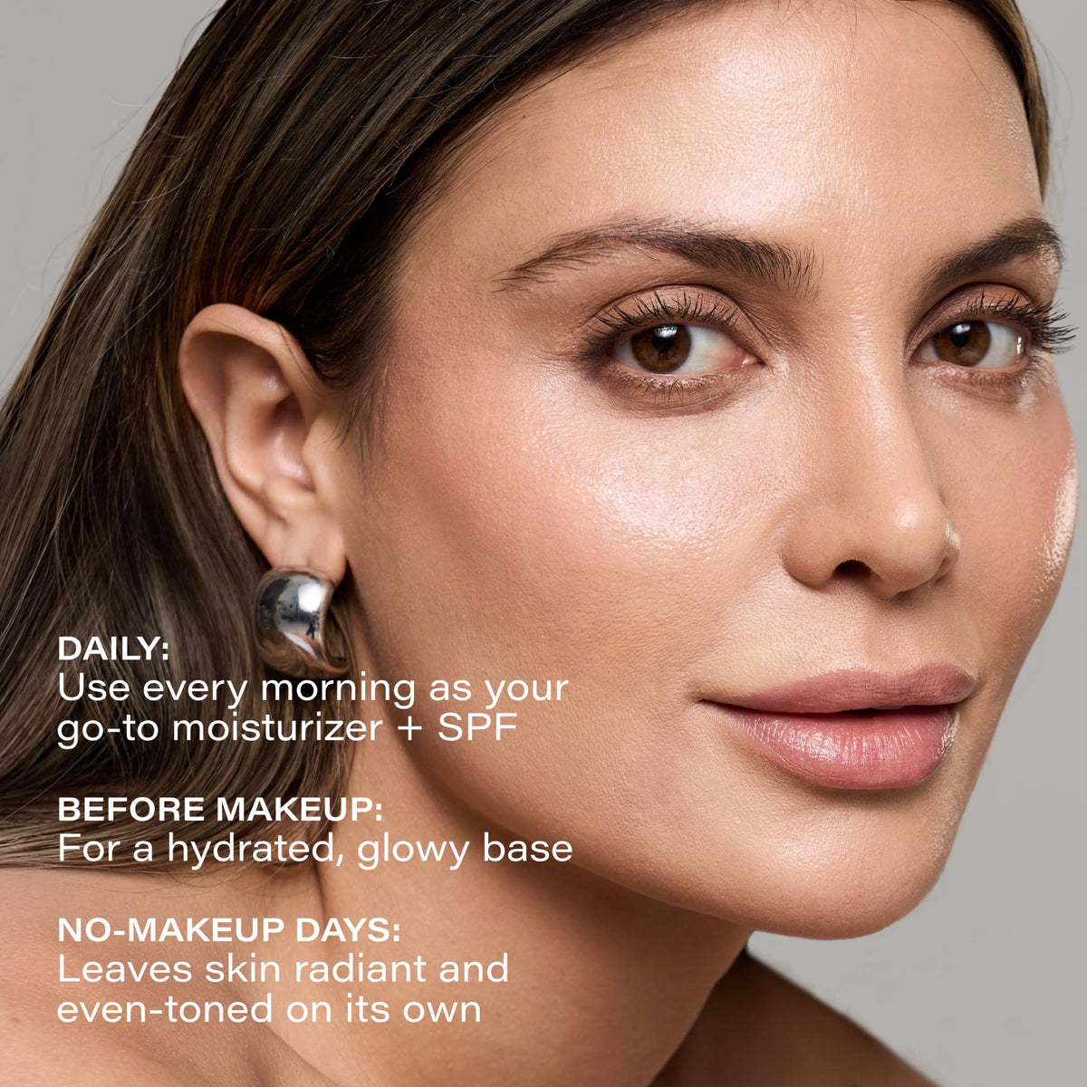 SKINN worn under makeup illustrating non-greasy, blurring effect