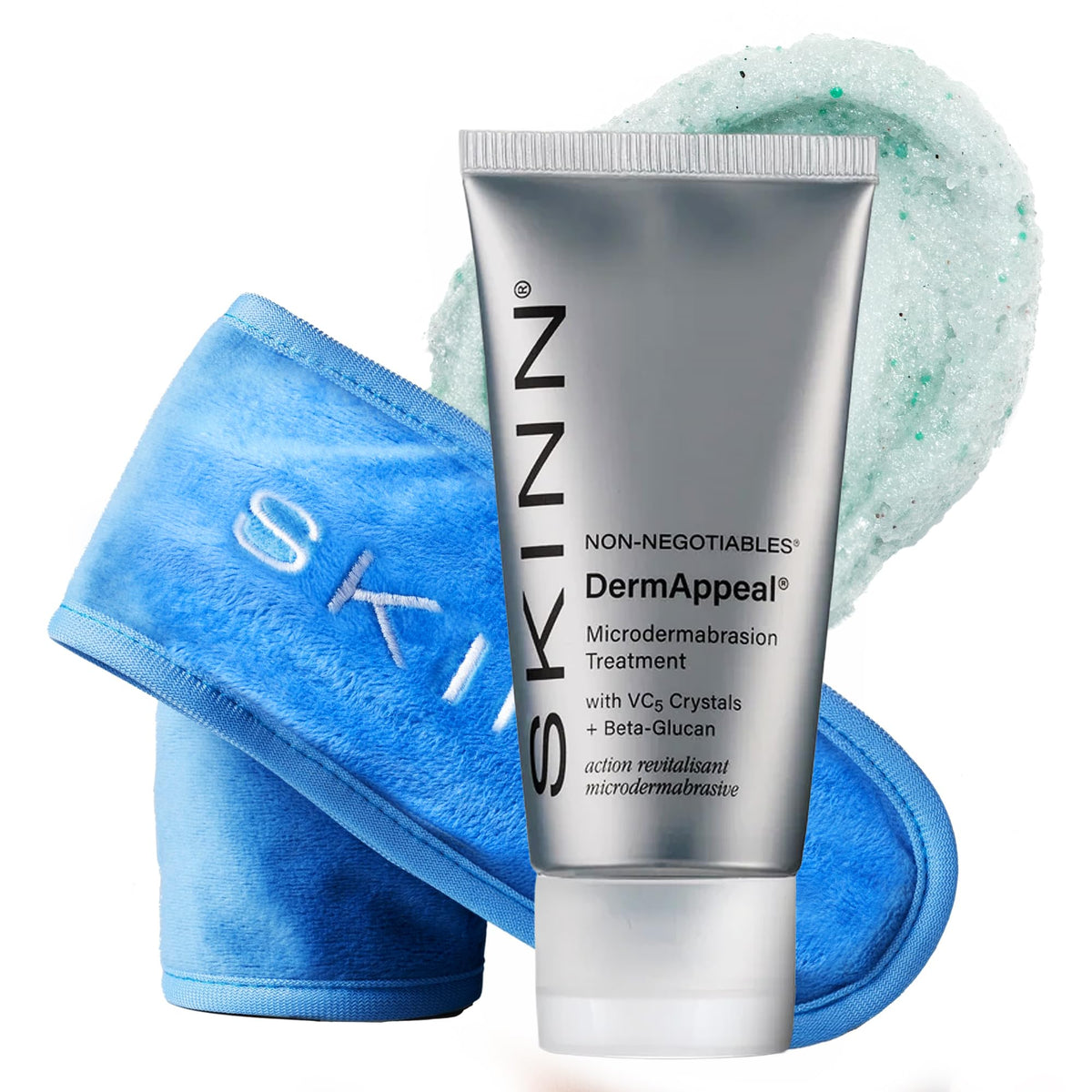 SKINN DermAppeal front packaging showing product and headband for clean application