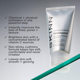 SKINN DermAppeal velvet-soft headband and tube staged for mess-free use