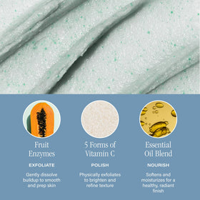 SKINN DermAppeal VC5 ingredient highlight showing vitamin C crystals for radiance