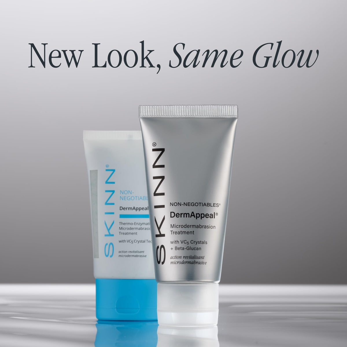 SKINN after-use skin glow showing smoother texture and refreshed radiance