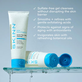 SKINN close-up of green tea extract highlighting antioxidant benefit