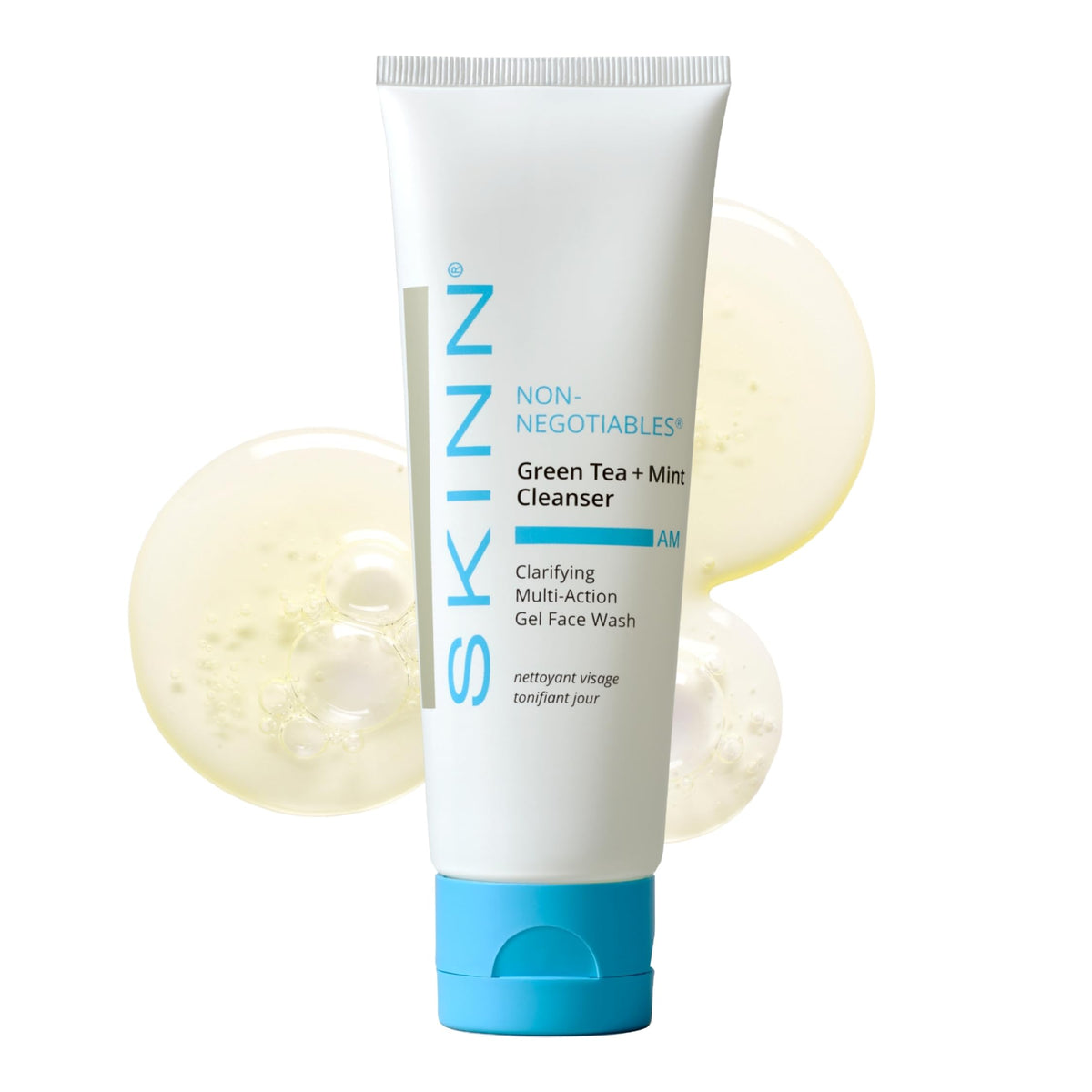 SKINN front packaging of daily face wash showing brand and benefits